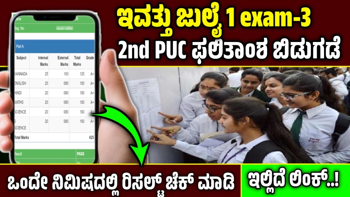 2Nd PUC exam 3 results 2025